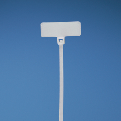 Panduit Pan-Ty Flag Marker Cable Tie; Ivory; Nylon 6.6 - Flame Retardant; Miniature; 4.3" Length; 0.87" Bundle Diameter; 1000 ct.